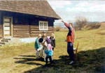 astronomical education between wooden houses